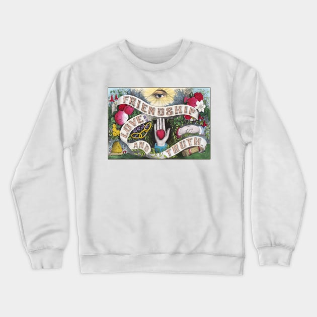 Victorian Friendship Love And Truth Crewneck Sweatshirt by Bugsponge